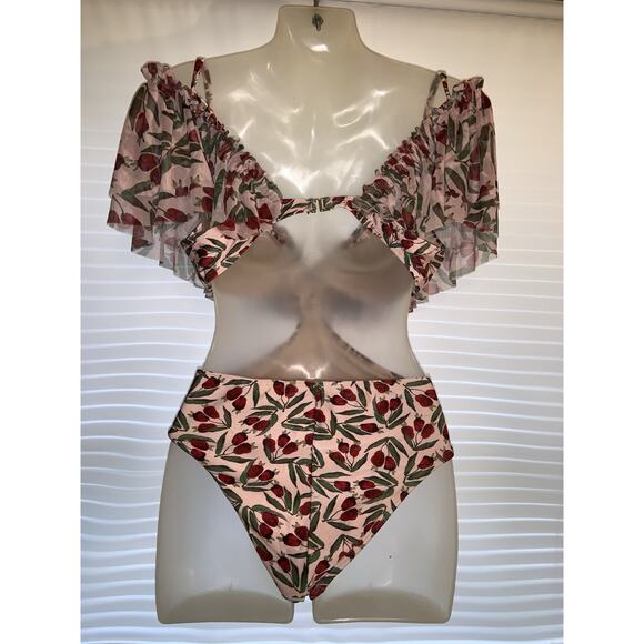 Agua de Coco Pink Berry One Piece bikini Size Medium - Picture 4 of 6